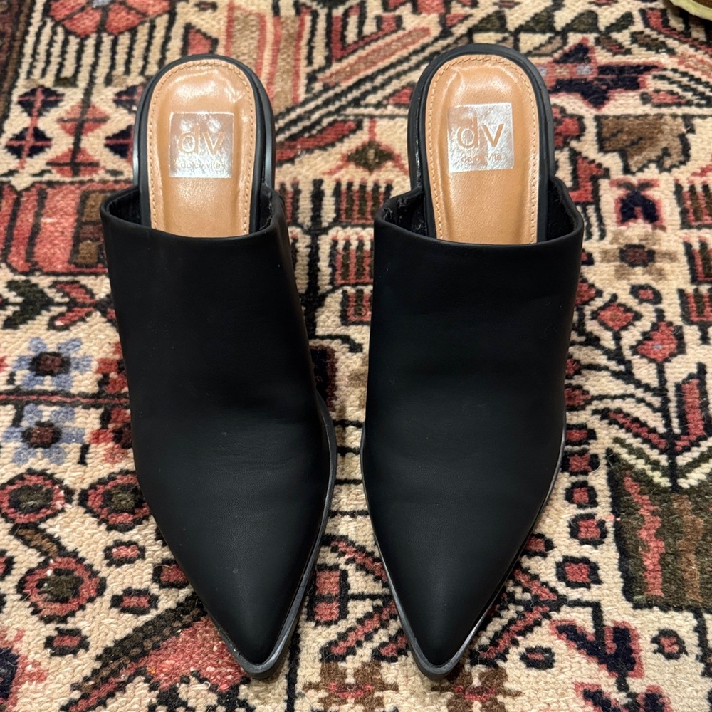 DV by Dolce Vita Women's Black Leather Mule Danika